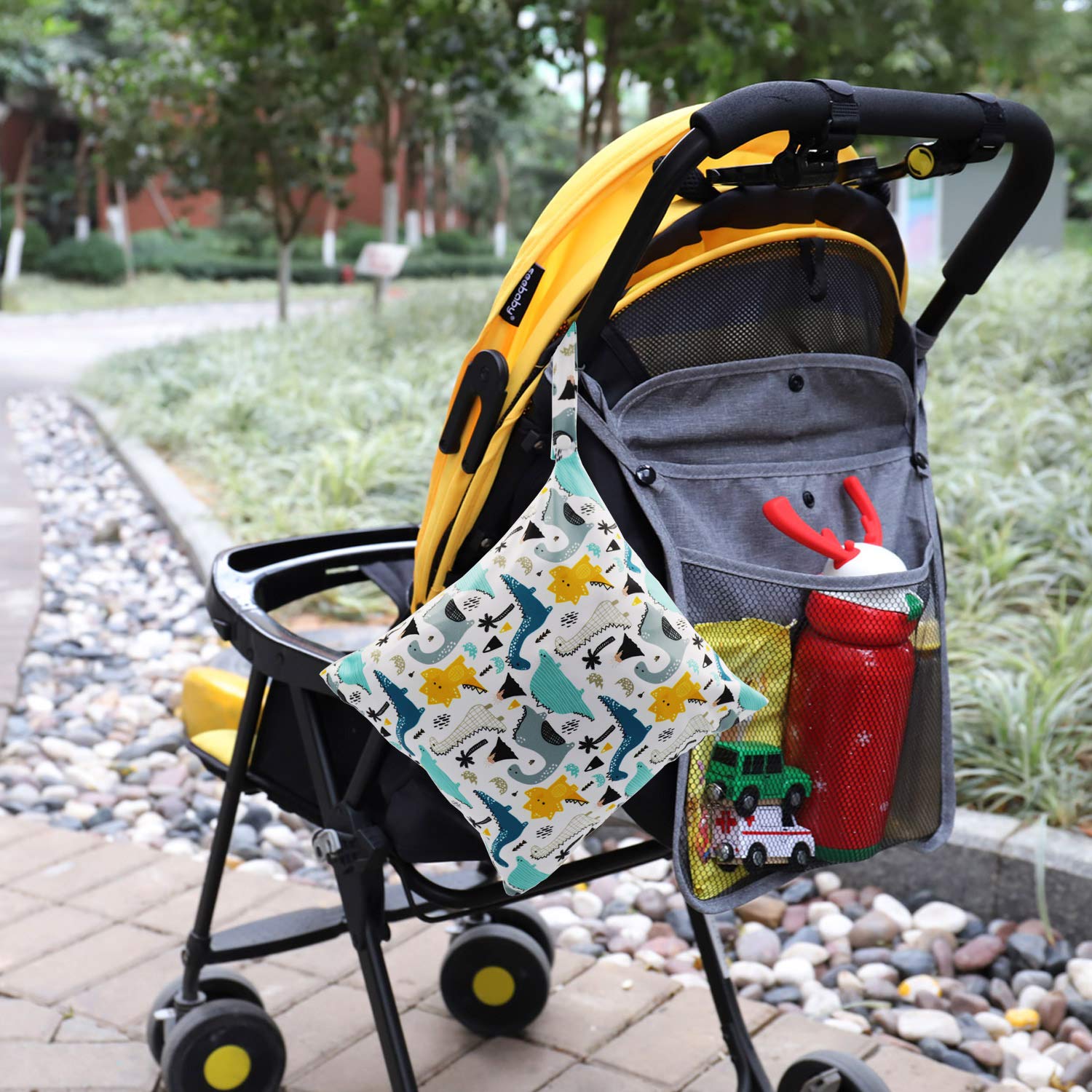 Bolsa Pañales Bebe, Reutilizable Wetbag, Impermeable Lavable con 2 Cremallera para Mamá de Bebé, Transpirable Organizador de Maquillaje de Colgar, Viajes, Playa, Piscina, Gym