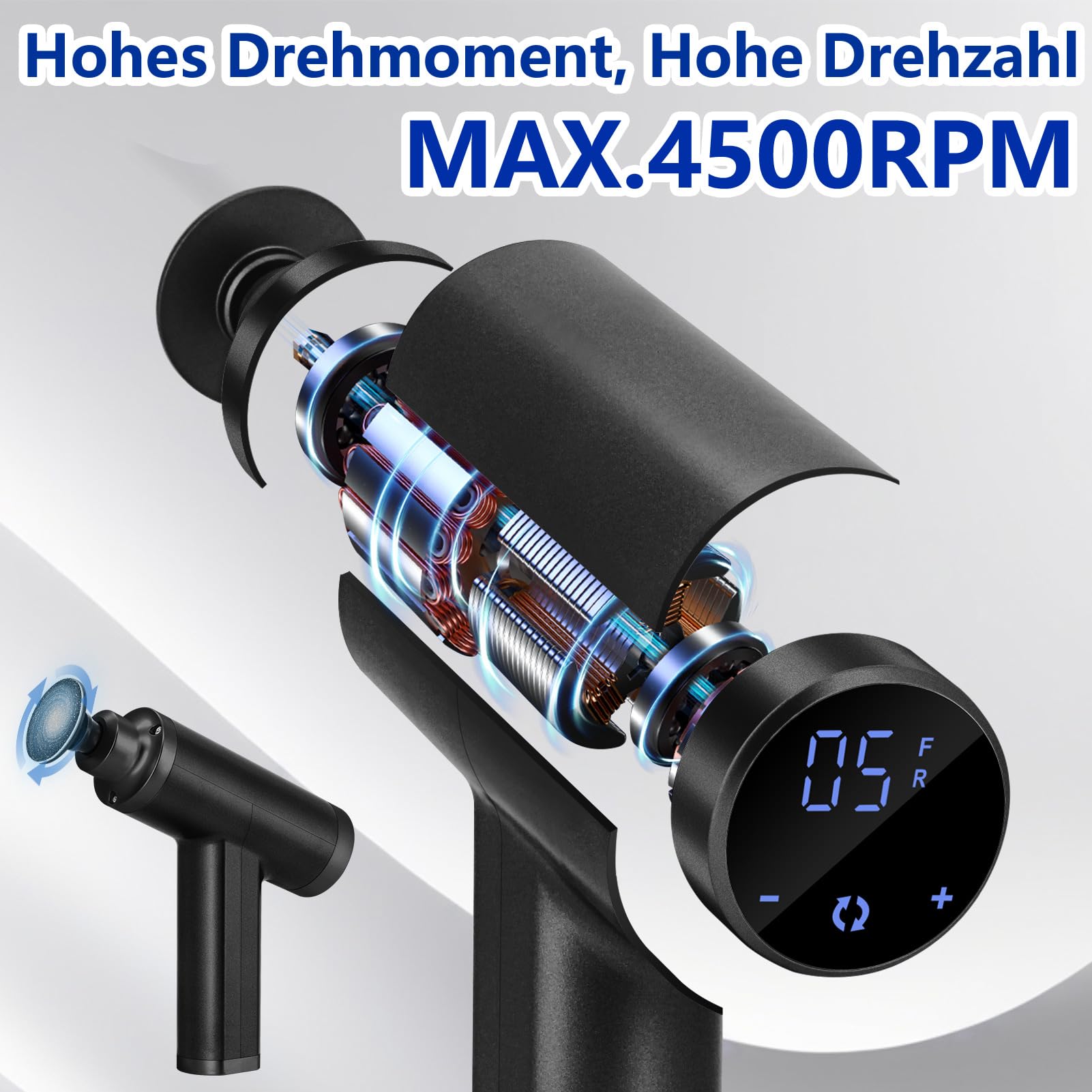 Elektrischer Hornhautentferner 4500rpm Einstellbare Geschwindigkeit Professionell Hornhautentferner Elektrisch Hornhaut Entfernen Pediküre Elektrische Fußfeile, Schwarz FCR-3