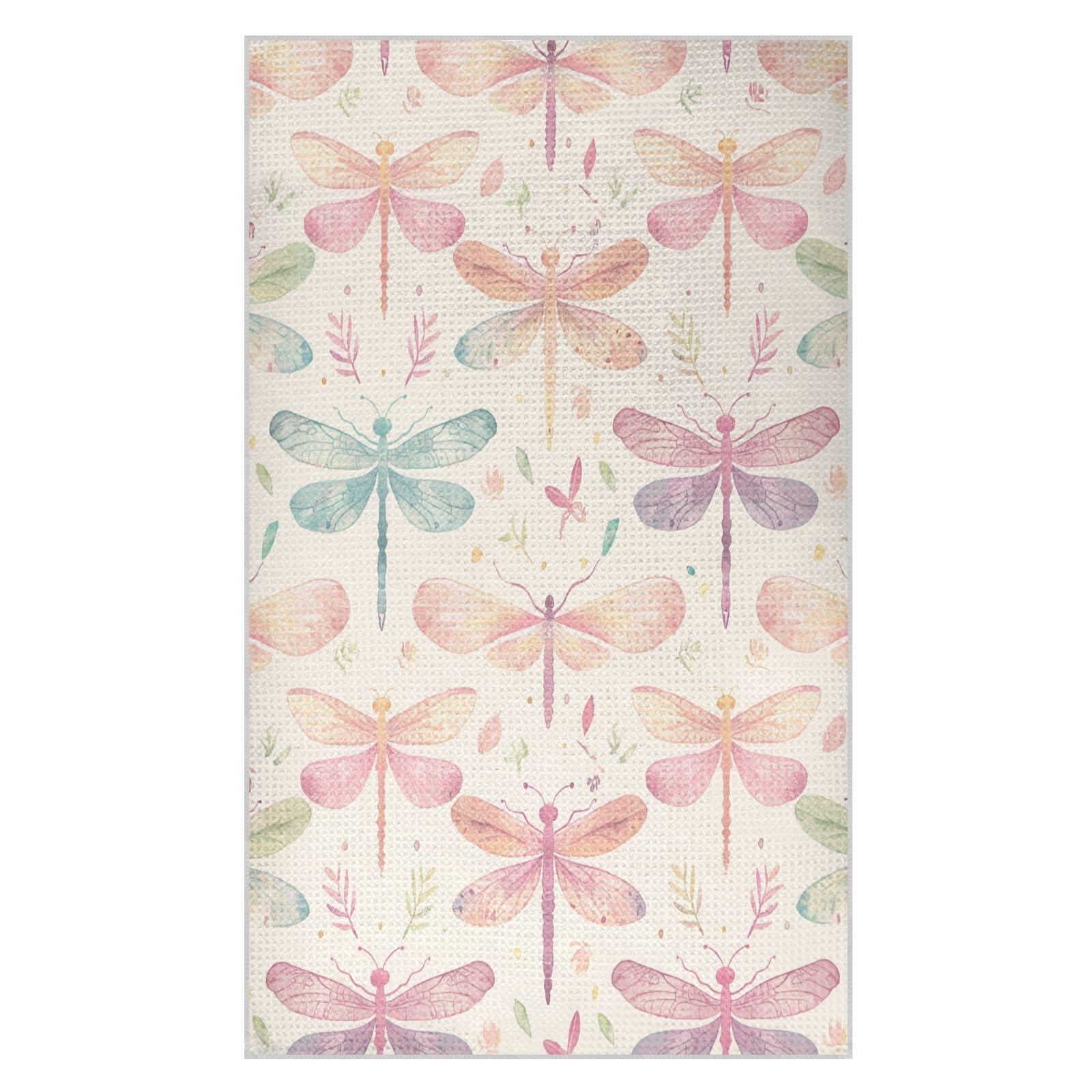 BURSTDDY Dragonfly Kitchen Towels,Absorbent Dish Towels 2 Pack