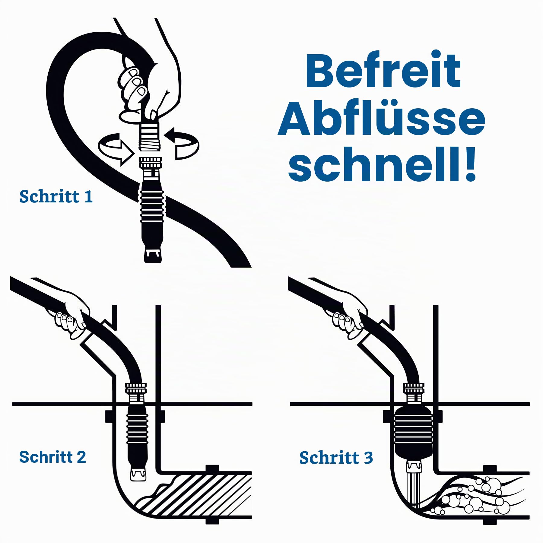Drain King 575 Professional Klempner Abflussreiniger, 2,5 bis 15,2 cm Abflüsse