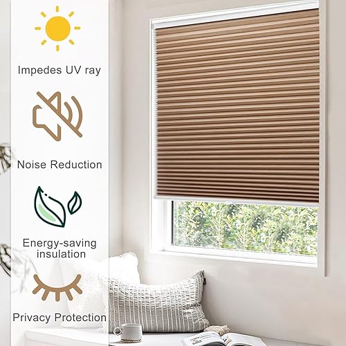 Miniatura 7 de MYshade Persianas opacas celulares sin cordón de 1.5 pulgadas, Cortinas impermeables con aislamiento térmico y reducción de ruido, Tratamientos de