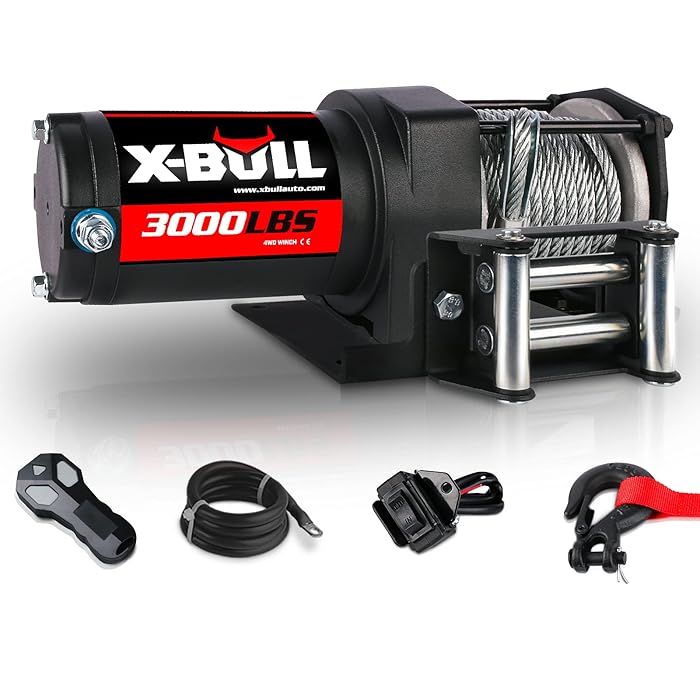 Buy XBULL 12V 3000LBS Steel Wire Electric Winch for Towing ATV/UTV Off