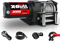 X-BULL Guincho elétrico de fio de aço 12V 1,360.8 kg para reboque ATV/UTV off-road com suporte de montagem remoto sem fio
