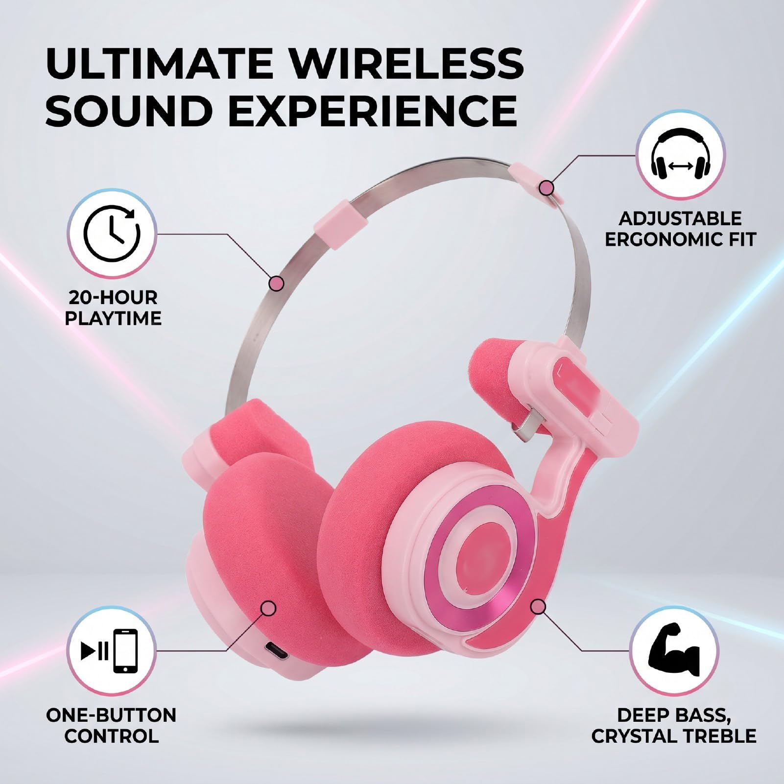 CCYLEZ Cuffie Bluetooth Over Ear 20 Ore Batteria, Auricolari Wireless in