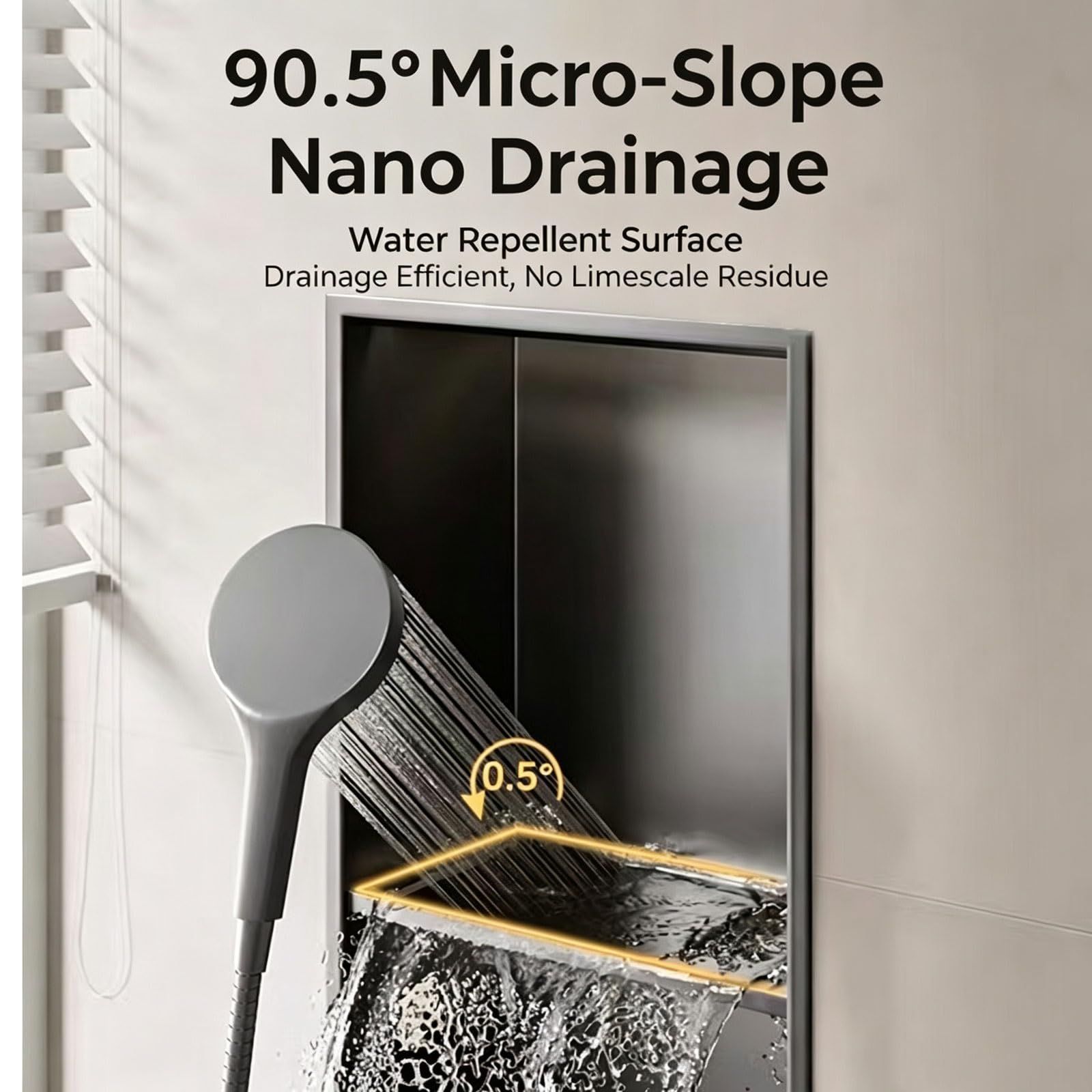 Estanteria Ducha, Librería, Estanterias De Pared para Todos Los Espacios | Fácil De Limpiar Estanteria Esquinera, Empotrado Bathroom Storage(White,1200x280x125mm)