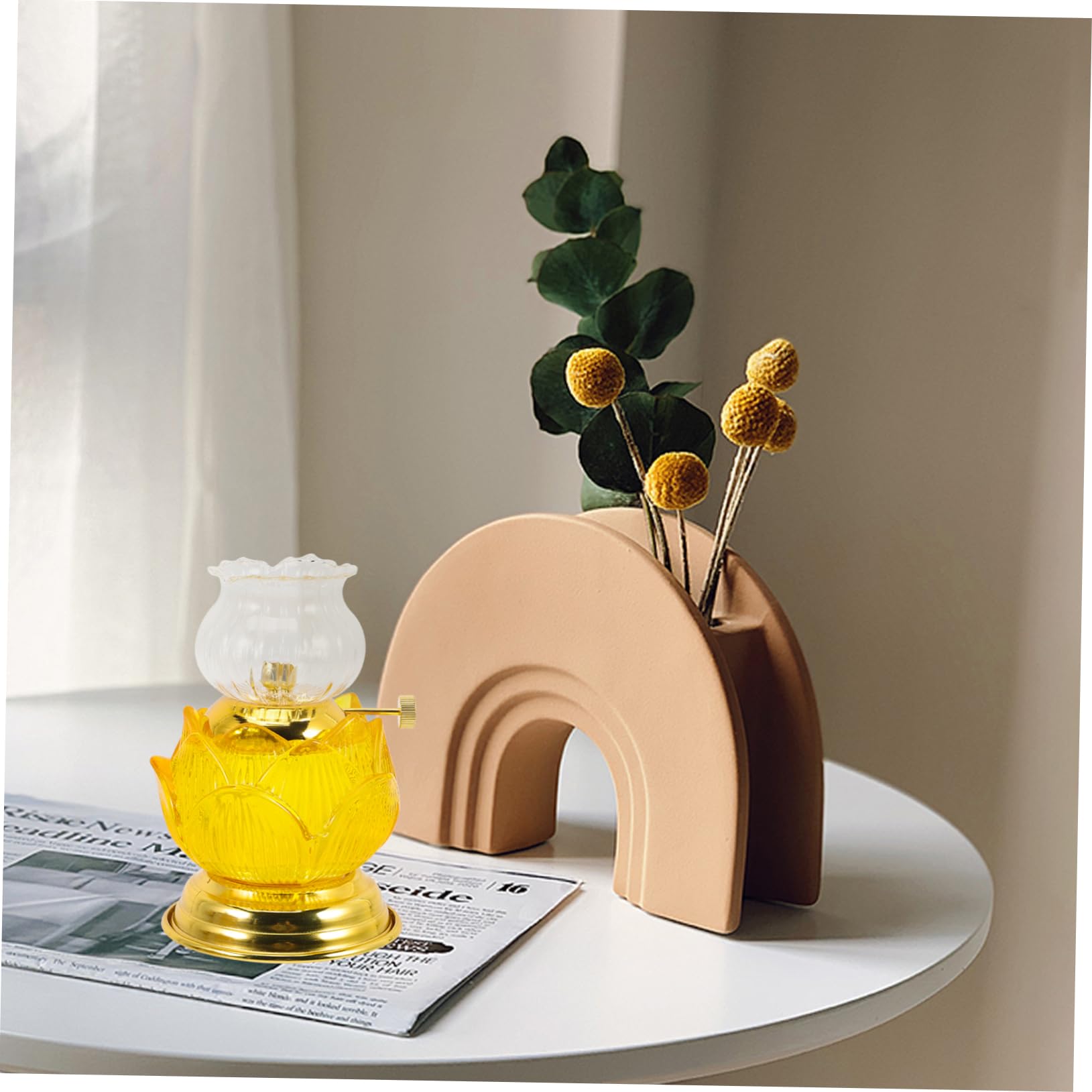 Lampada a Olio in Vetro Colorato, Uso Tempio e Casa