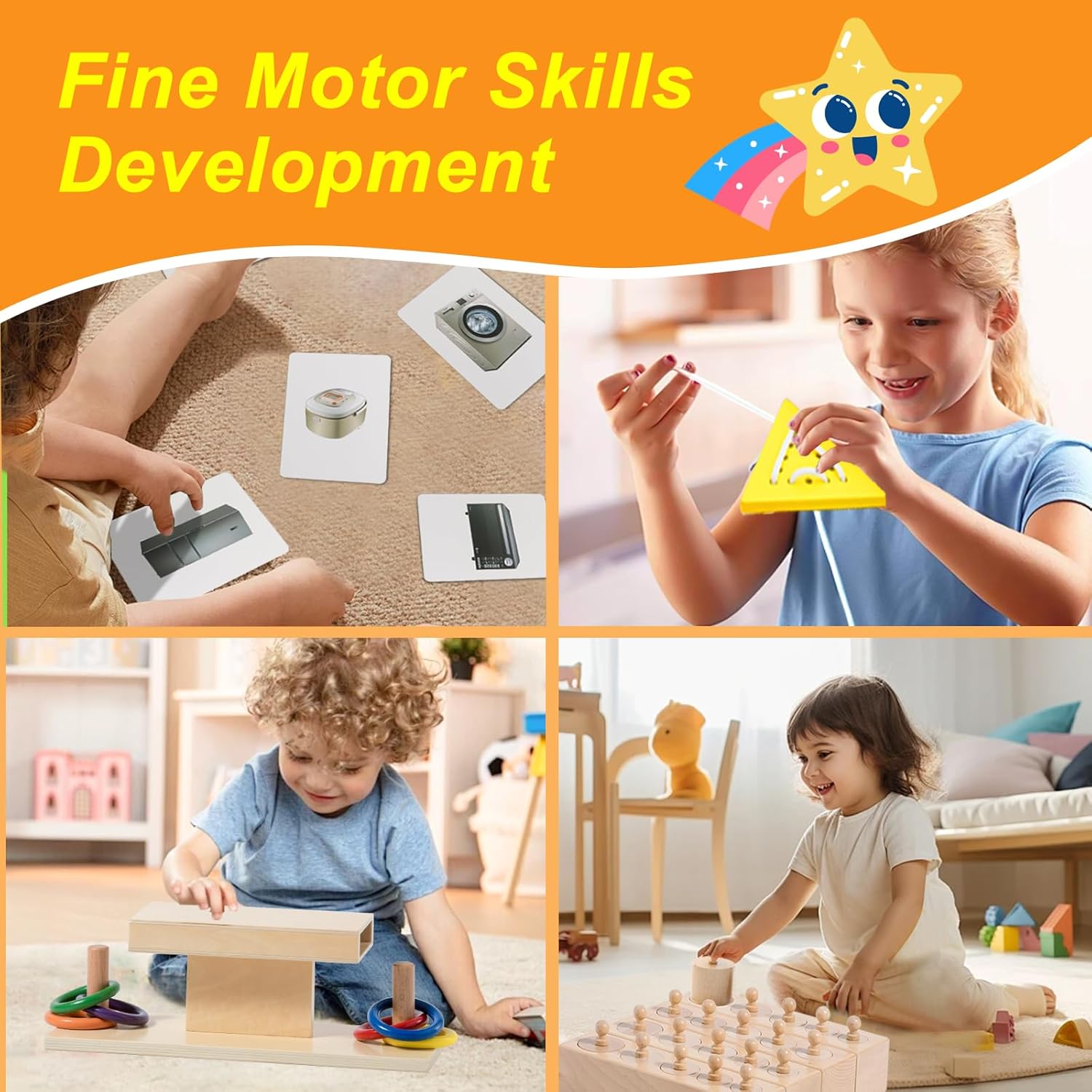 Adena Montessori Play Kit for 22-24 Months Baby Developmental Playset for Toddlers Preschool Learning Toys, Medium