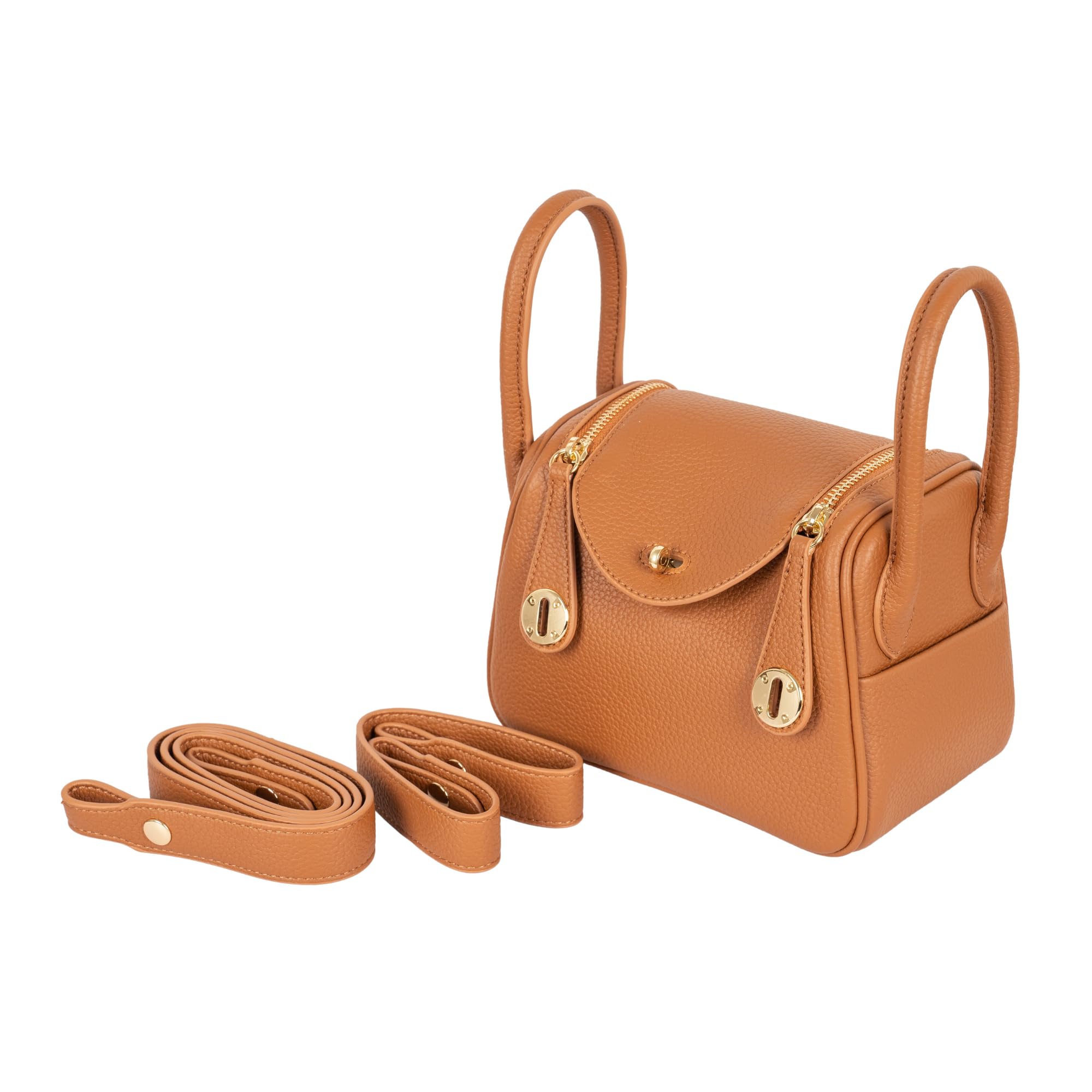 Herfuchsias Shoulder Bag With Zipper Small Leather Crossbody Bags For Women Purse Handbags