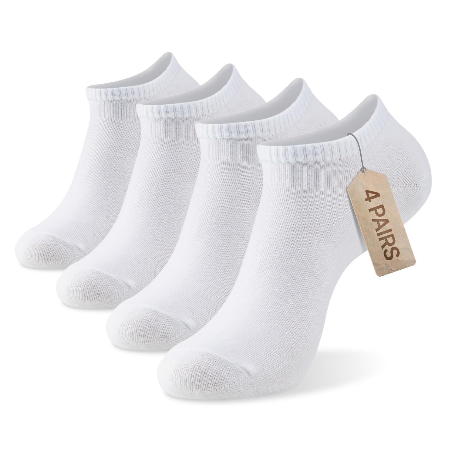 MONFOOT 4 Pairs Low Cut Cotton Ankle Socks Women Men Moisture-Wicking | Soft Breathable T…