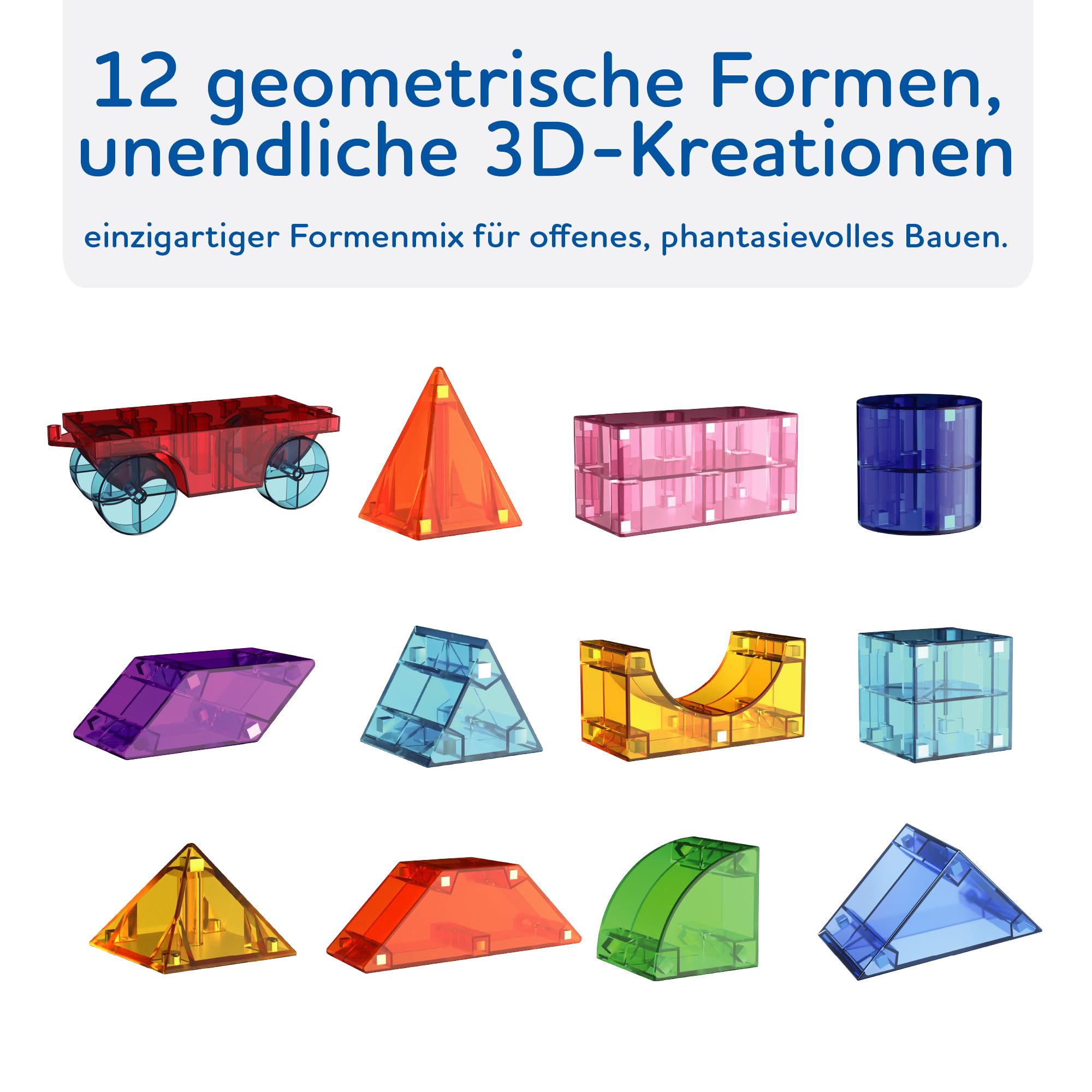 Cubixx - 3D Magnetyczne klocki dla dzieci od 3+ lat, kreatywna zabawka edukacyjna w 64-częściowym zestawie, magnetyczna zabawka konstrukcyjna dla dziewcząt i chłopców, zabawka Montessori STEM