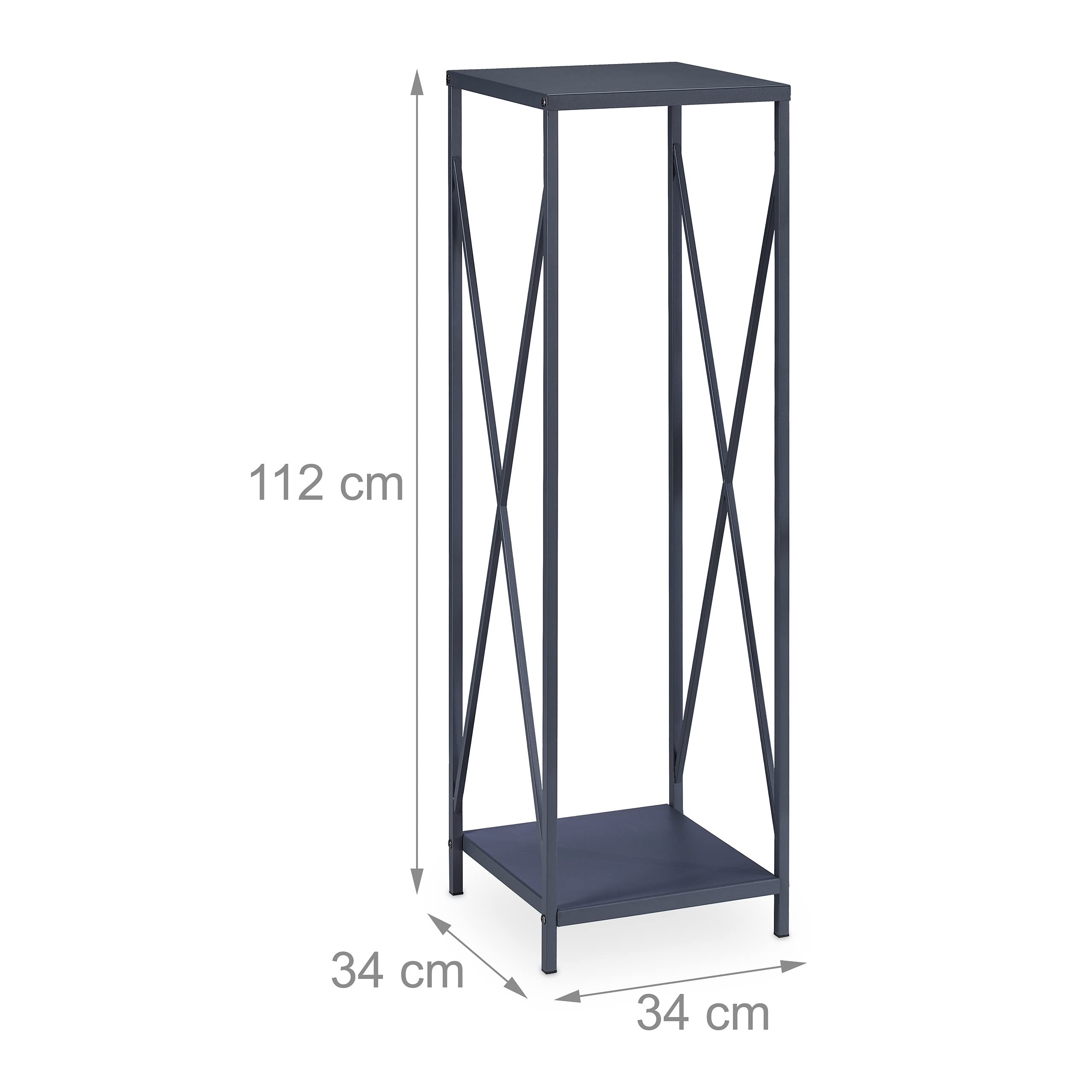 Relaxdays Portalegna in Metallo, in Metallo, HLP 112x34x34 cm, Scaffale da Caminetto per Legna da Ardere Interni, Grigio