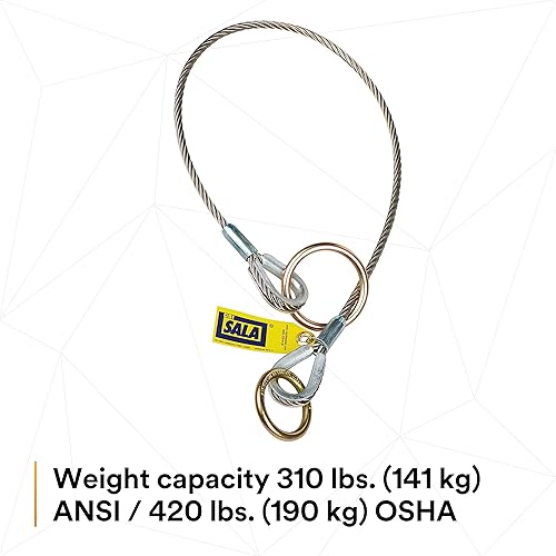 Miniatura 4 de 3M DBI-SALA 5900551 Conector de anclaje, adaptador de amarre de cable de 6 pies, tipo pasante, plateado