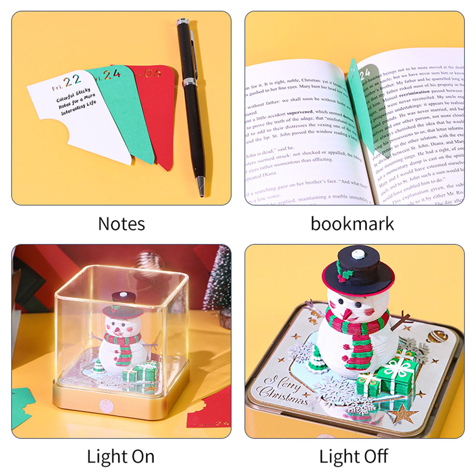 VBESTLIFE 3D -Kalender 2026, Snowman Time Stück Schreibtisch Kalender, Reißen Sie 3D -Memo -Pad, Papierskulptur Kreativer Notizblock für Geburtstags Weihnachtsgeschenke