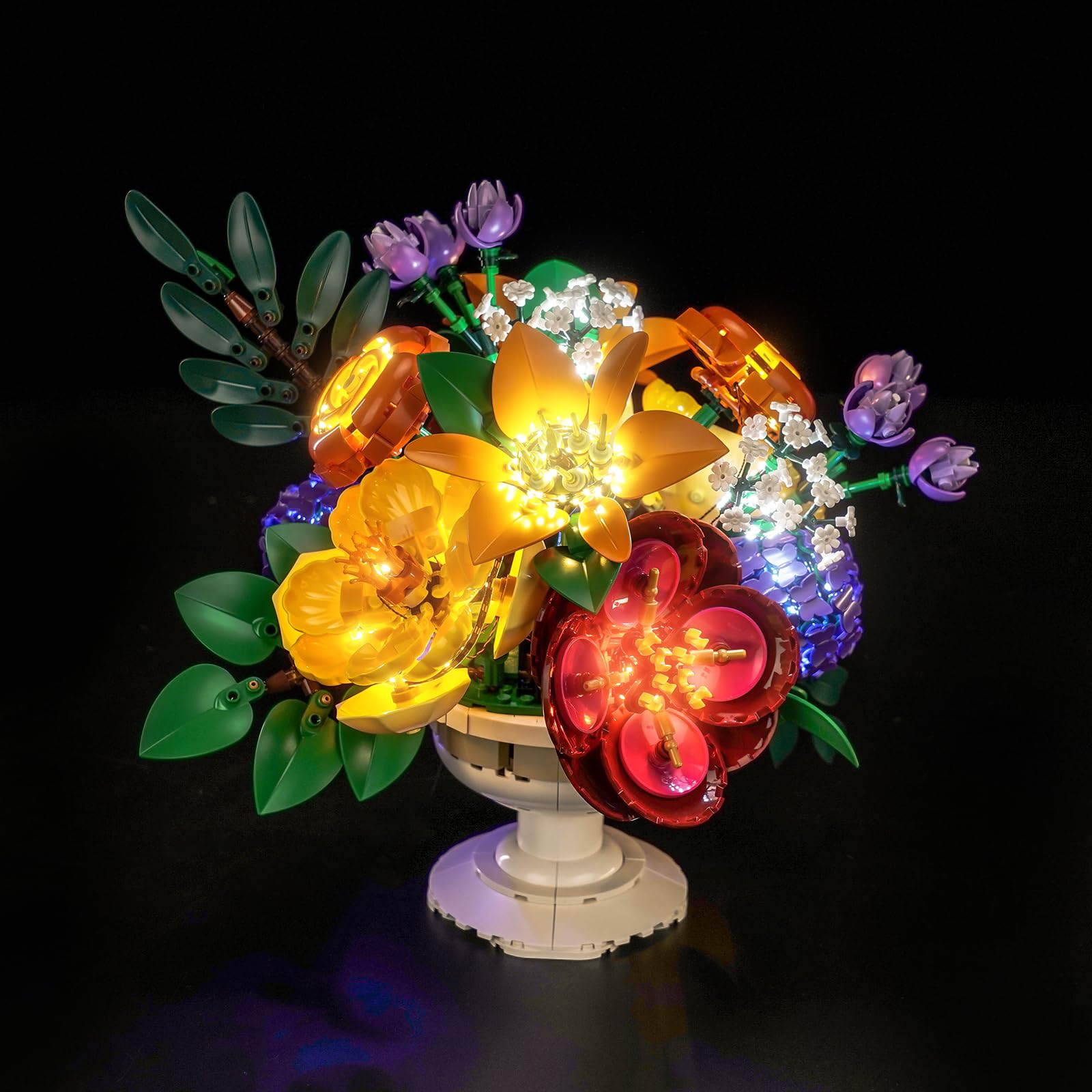 Zestaw oświetleniowy kompatybilny z Lego 10345 Flower Arrangement Botanical Collection Set (nie jest to model), zestaw oświetleniowy LED kompatybilny z aranżacją kwiatów 10345, kreatywna zabawka