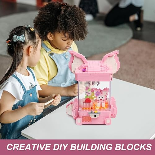 Miniatura 5 de Juego de construcción de juguete, muñeca rosa, lindos bloques de construcción de microladrillos, mini 1708 piezas, ideas coleccionables, regalos