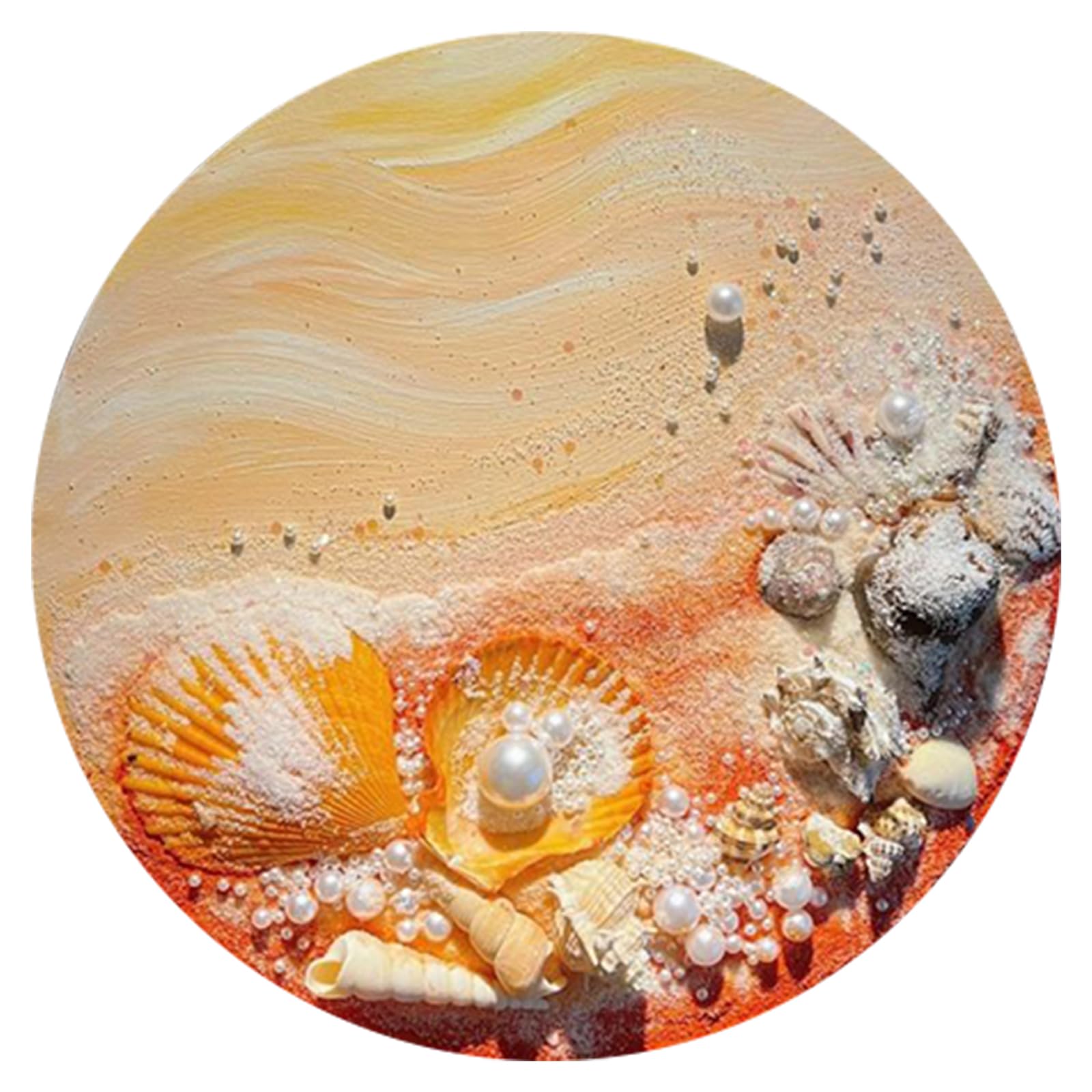 Orange Beach DIY Ocean Landscape Peinture à l'huile 20 x 20 cm Plage