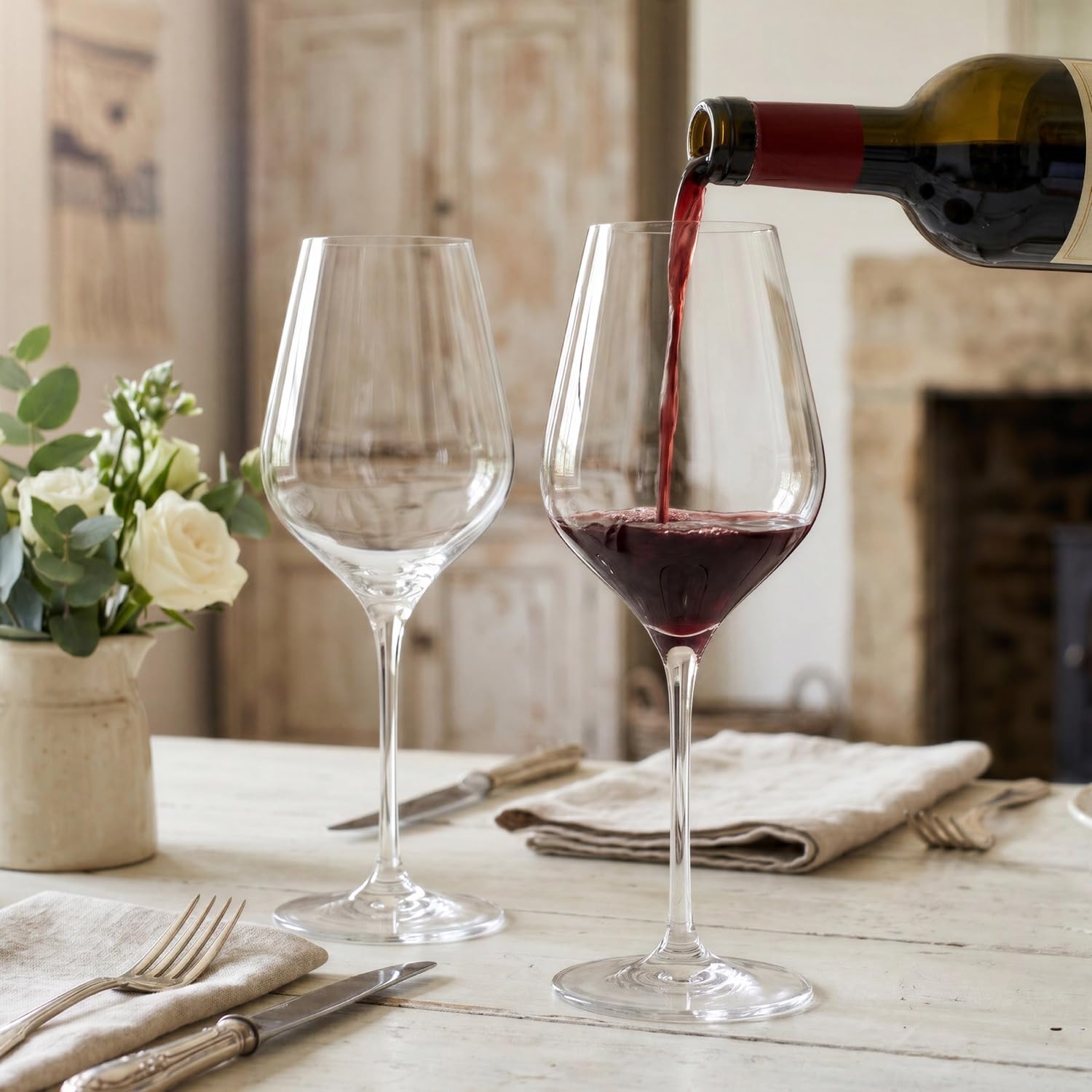 Final Touch - Calici da vino in cristallo per Bordeaux, 100% senza piombo, in DuraShield rinforzato al titanio per una maggiore durata, altezza: 29 cm, capacità: 680 ml, confezione da 2