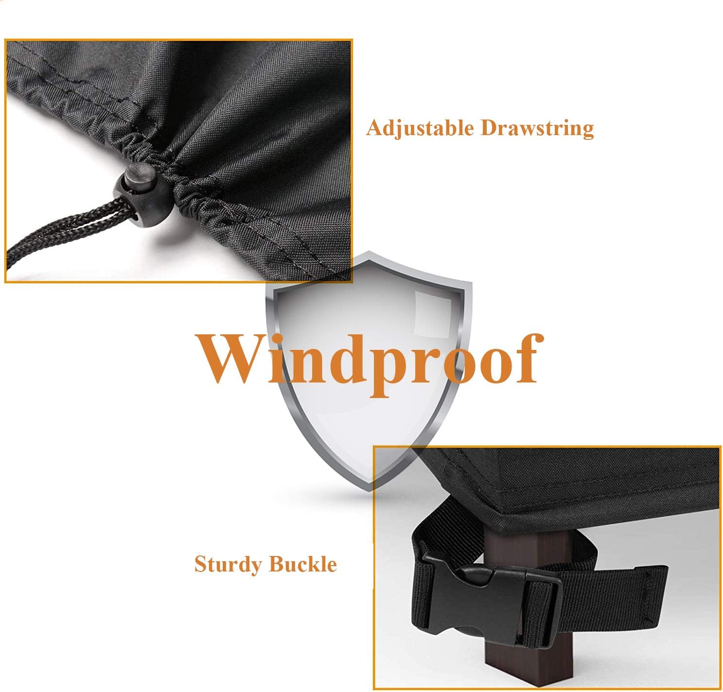 Flymer 2-Seater Patio Loveseat Bench Cover, 600D Heavy Duty Waterproof Patio Furniture Cover for Bench Loveseat Sofa Chair: Kitchen & Dining