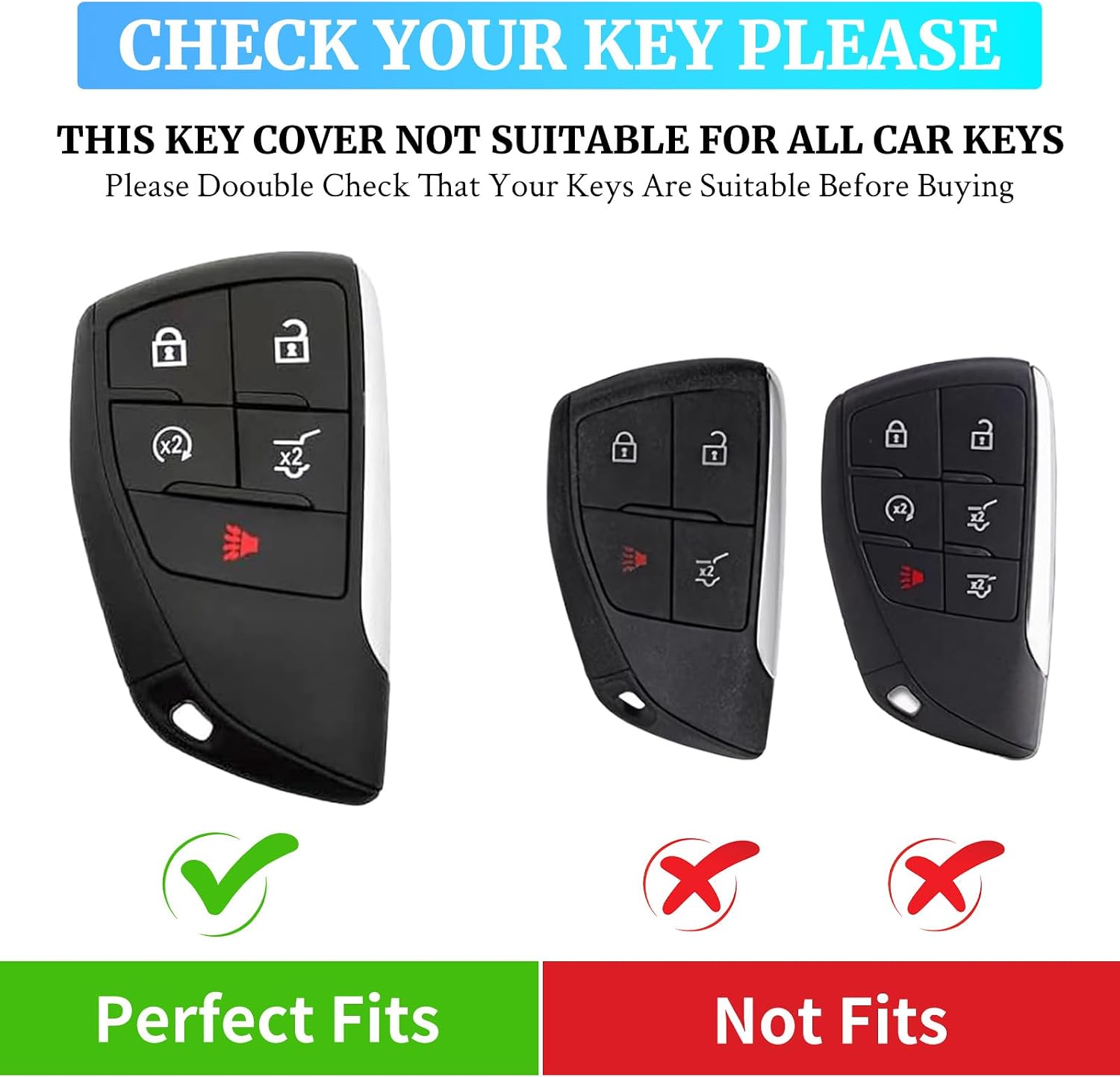 for Chevy Car Key Cover ,Soft TPU Full Car Key Shell Chevrolet Car Accessories,Compatible with 2021-2024 Chevy Tahoe Suburban GMC Yukon Denali Silverado 5-Buttons(Black) (Gold Black)