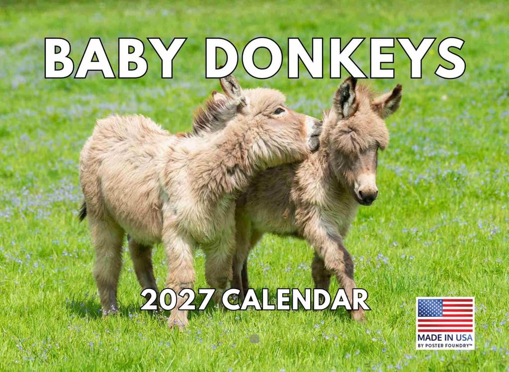 Baby Donkey Calendar 2027 Cute Adorable Monthly Wall 12 Month โ image 1
