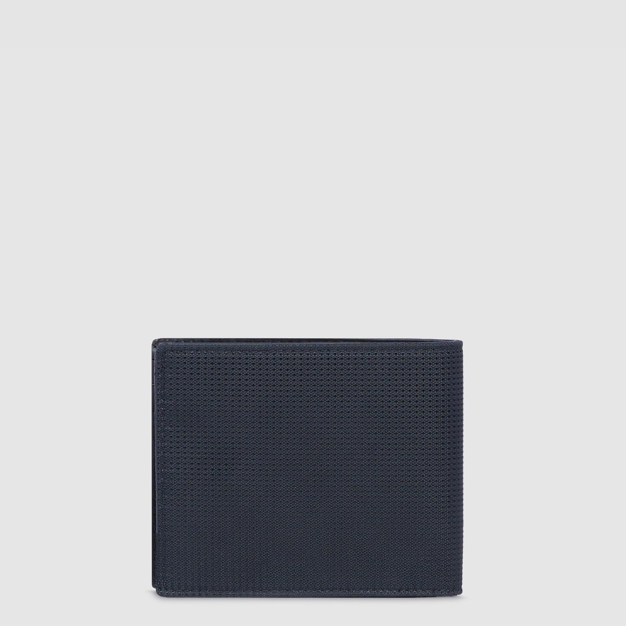 PIQUADRO - Portafoglio Porta Monete Tessuto Bio-based - Uomo - Nero | Sostenibile, Alloggio carte, Resistente, Compatto