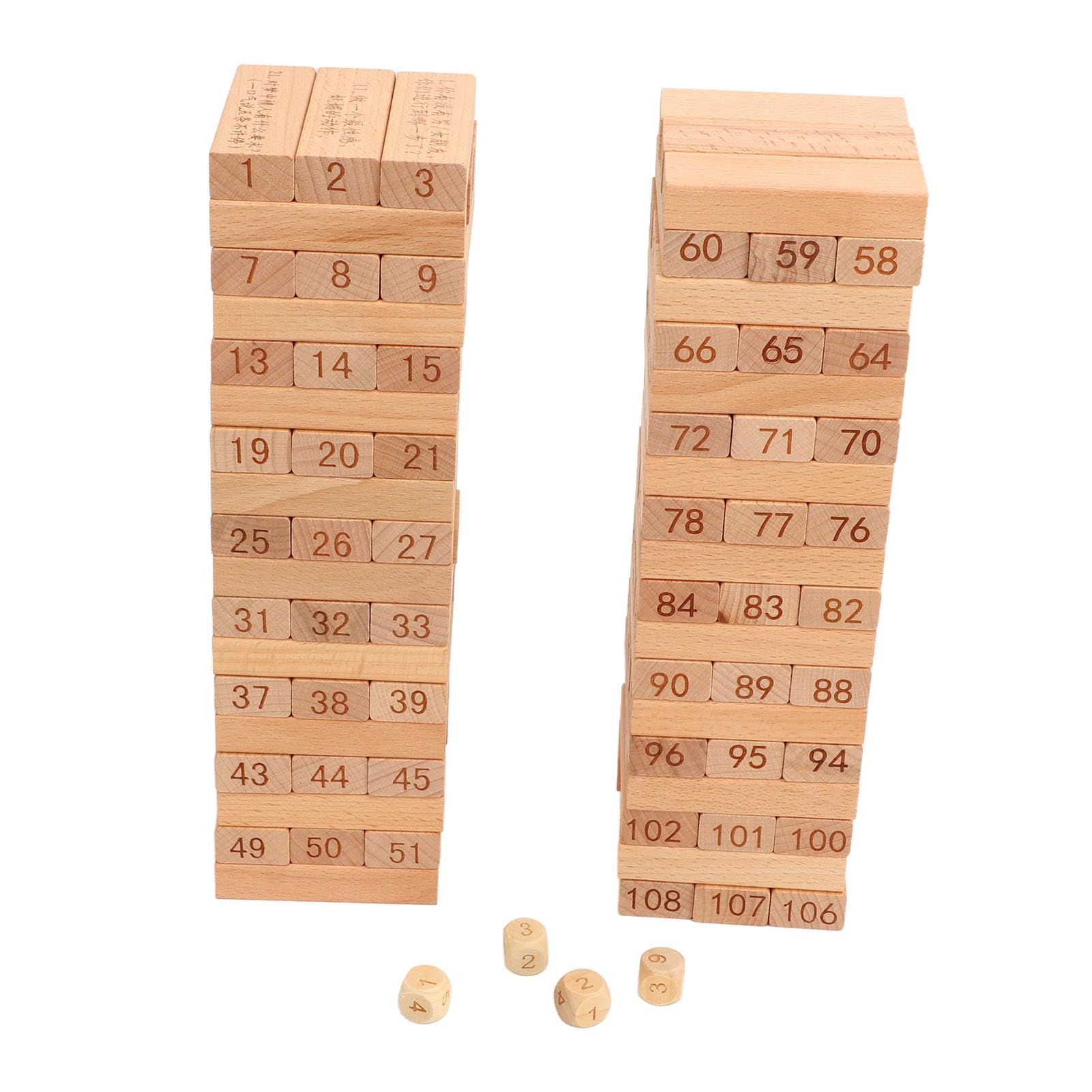 EMUKOEP Gioco con Blocchi di Legno Gioco da Tavolo con Blocchi Cadenti per Divertenti Riunioni di Famiglia per Bambini di età Superiore a 3 Anni Materiale in Faggio