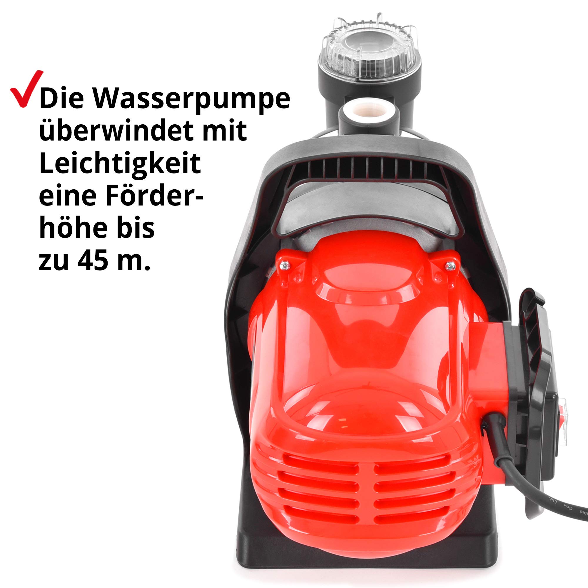 HECHT Kreiselpumpe – leistungsstarke Wasserpumpe mit 1100 Watt (230V), max. 4,5 bar Druck, 4600 l/h Förderleistung, Filter, fördert Wasser in Haus & Garten von Brunnen oder Zisterne - Gartenpumpe