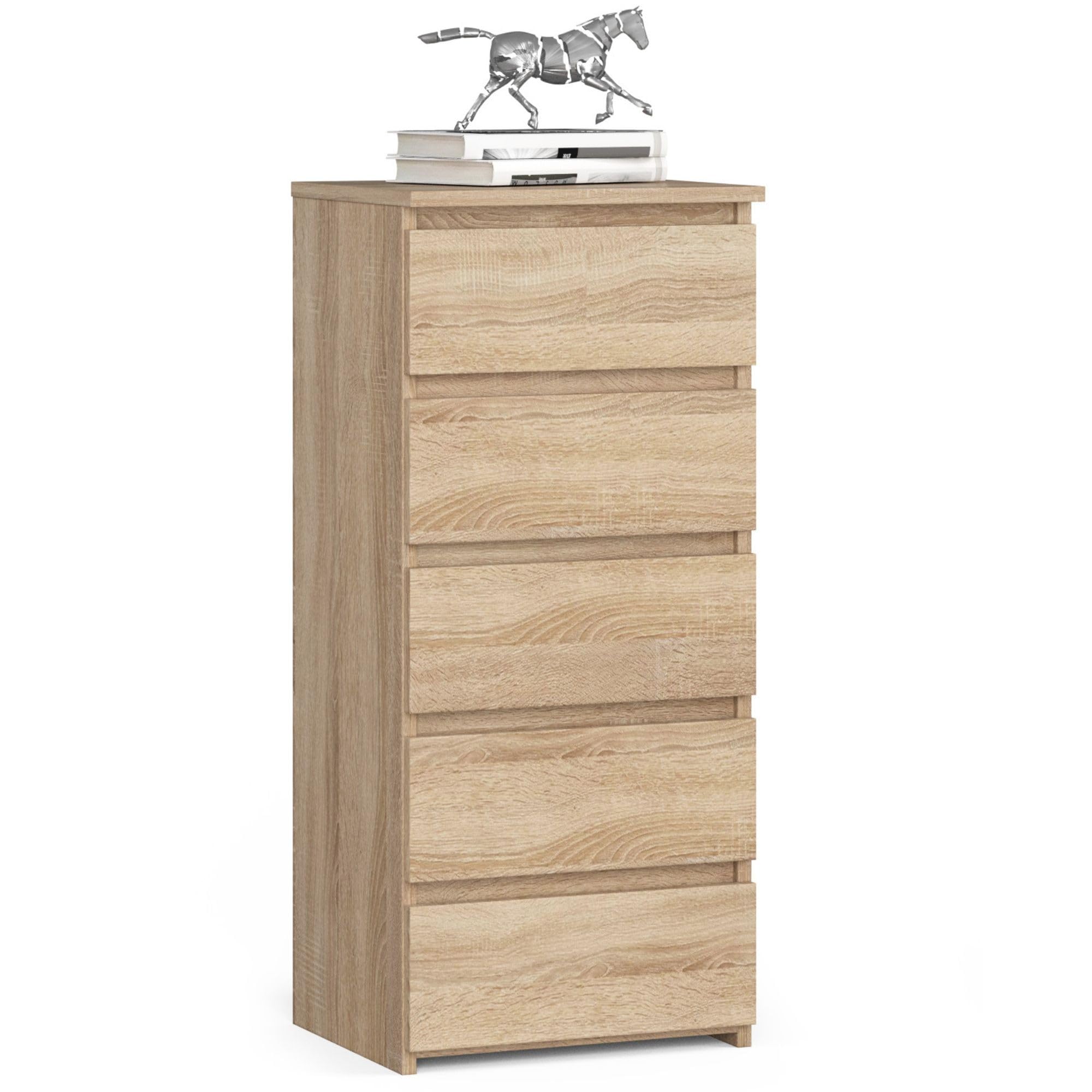 Home Collective Kommode mit 5 Schubladen Kommode Schlafzimmer Flur Wohnzimmer Organizer 40 cm breit 92 cm hoch