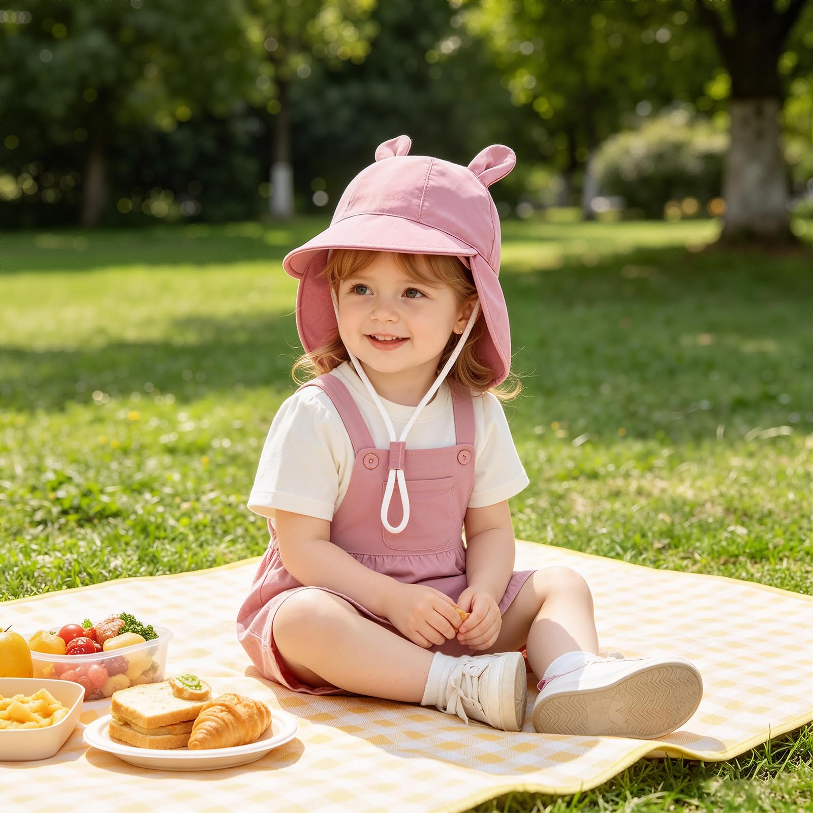 MK MATT KEELY 2 PCS Sombrero de Sol Bebé Gorro de Playa Protección UV Verano Niños Niñas con Protección de Cuello