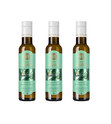 Casas de Hualdo, Manzanilla, Aceite de Oliva Virgen Extra, Importado de España (250 ML Pack de 3)