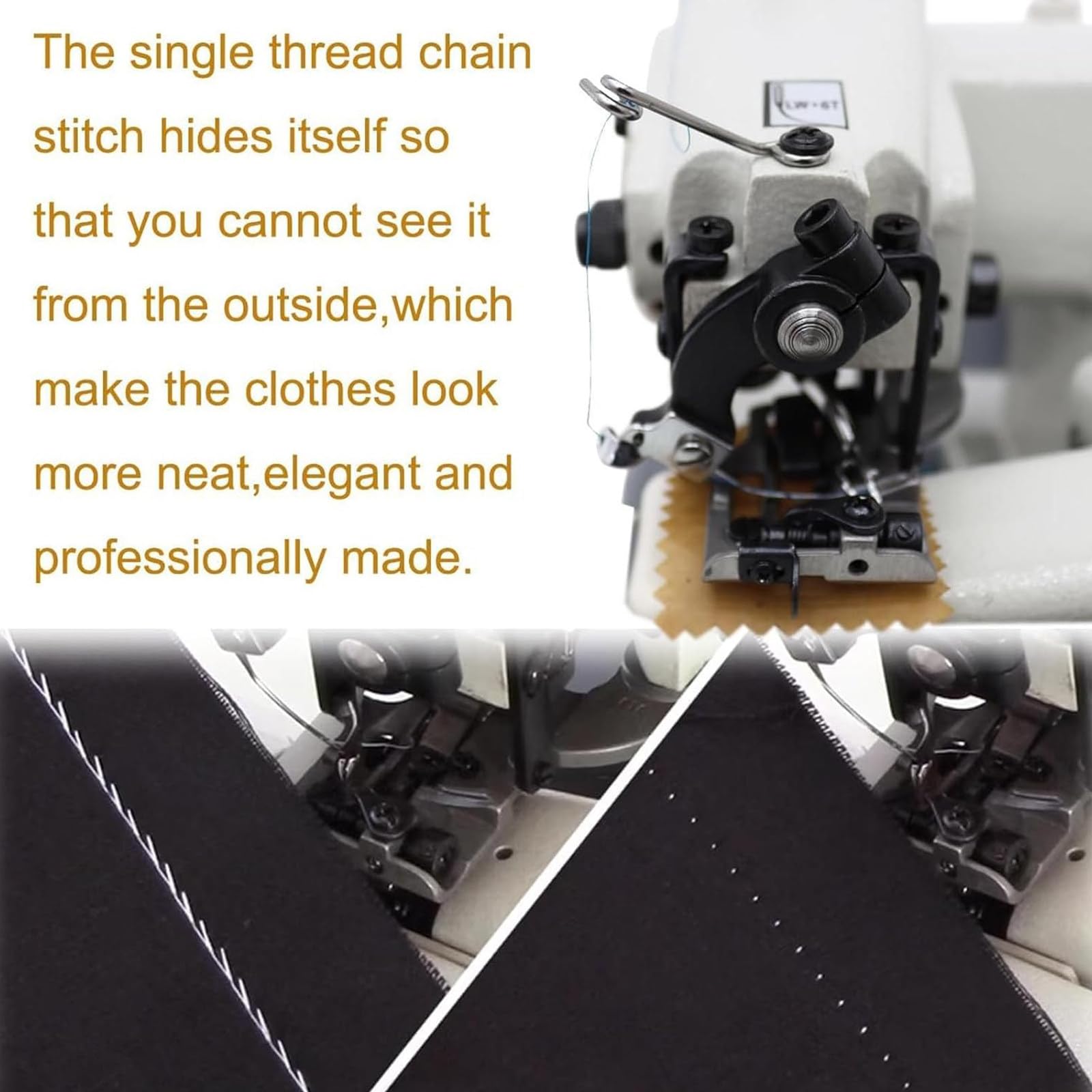 Máquina De Dobladillo De Puntada Invisible con 10 Agujas para Arreglos Profesionales - Máquina De Coser Y Bordar Portátil para Dobladillos De Pantalones con Pedal