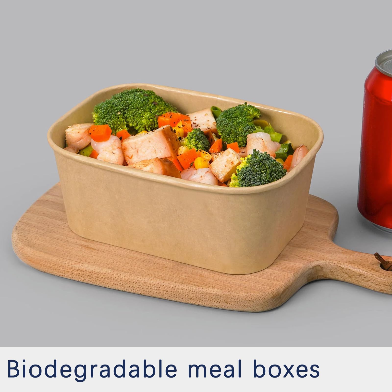 20 Pièces Boîtes à Salade En Papier Kraft 500ml, Boîtes à Emporter Réutilisables Barquette Carton, Imperméables Et Oléofuges Avec Couvercle, pour Plats à Emporter, Salade Fitness Et Voyage