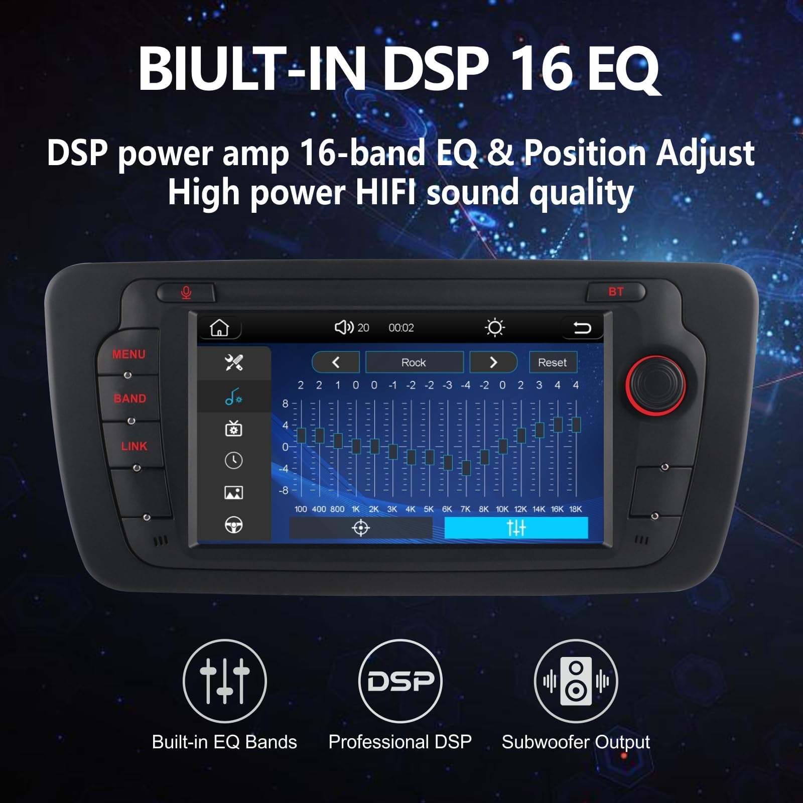 Radio samochodowe do Seat Ibiza z bezprzewodowym CarPlay Android Auto Double din z IPS Bluetooth/FM/AM Radio/USB/wysoka wydajność dla Seat Ibiza 2009-2013