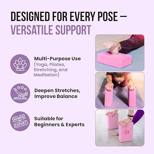 Miniatura 3 de MHW - LIVE WELL EVA Foam Yoga Block, High Density Foam Exercise Block - Lightweight Pilates Block - 9.06 x 5.91 x 2.95 Inches, Single Piece, EVA