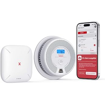 X-Sense WLAN Smoke and Carbon Monoxide Detector SC07-MR Smart Networked CO Detector with X-Sense Home Security App 1 Flue Gas Detector and CO Detector with 1 SBS50 Base Station SC07-MR11