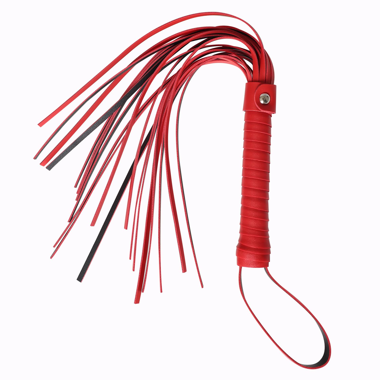 Sex Whip, BDSM Spank Bottom Fetishism Sexual Abuse Porn Whip for Adult Couples Games,Sex Toy Suitable for Role Play Bed Bondage Restraints Games(Red)