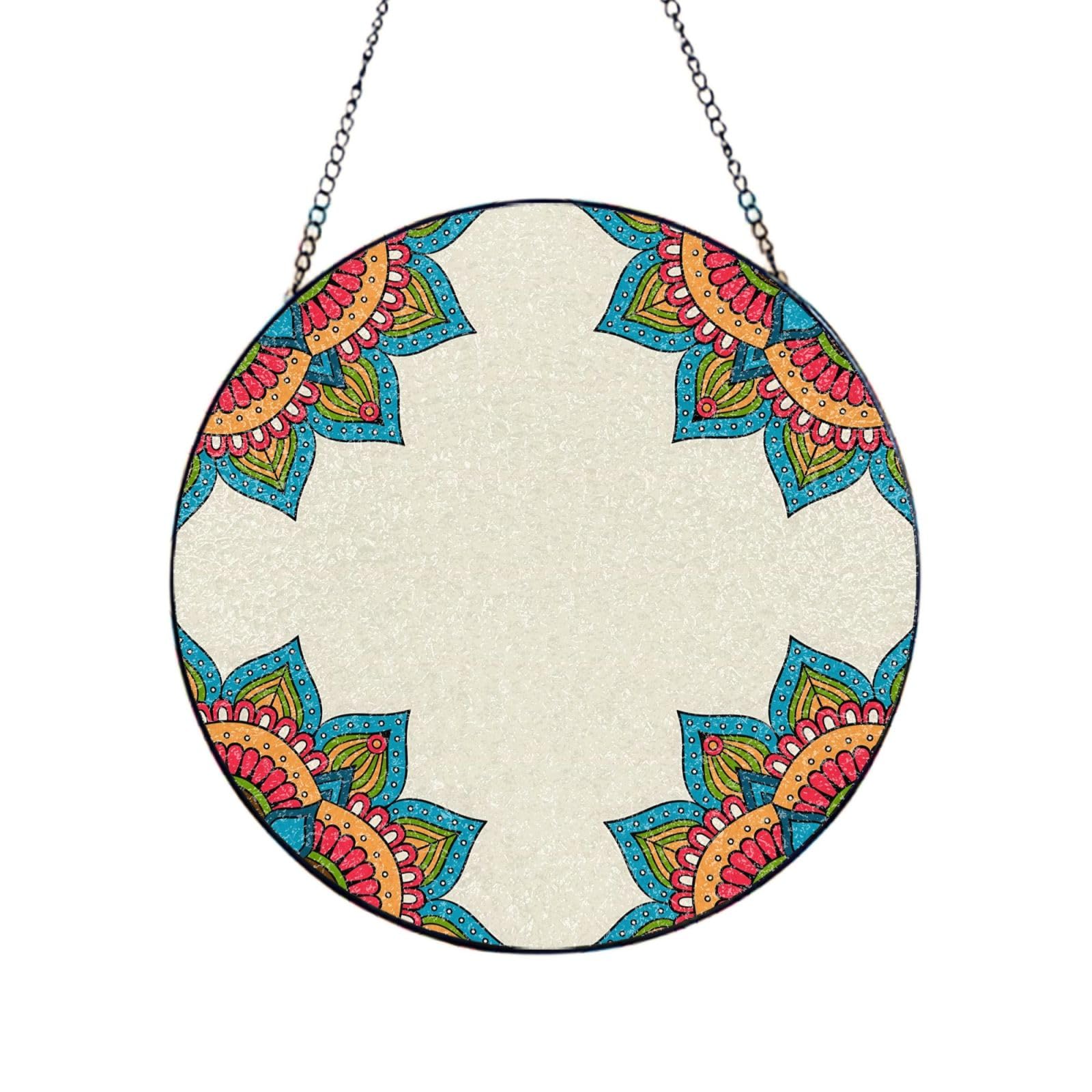 Phayah Cloth Print Stained Glass Window Hanging Sun Catchers Decoration Mother'S Day Birthday Gifts For Home Garden Porch 10in（25cm）