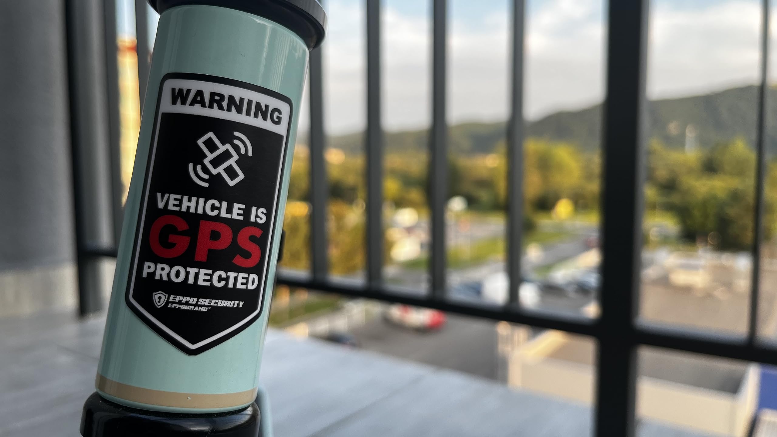 GPS Aufkleber Für Auto - Diebstahl-Warnung Mit Gravur Design 16×8cm Schwarz