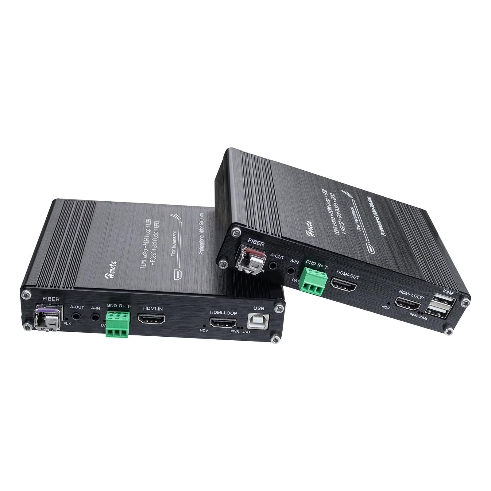 KVM Switch 1080P HDMI KVM Fiber Extender 2K@60Hz Multifunction Video Optical Transceiver, HDMI to Fiber Converter SM 20km,Support USB Mouse Keyboard RS232 GPIO 3.5mm Bidirectional Stereo Audio-image-30