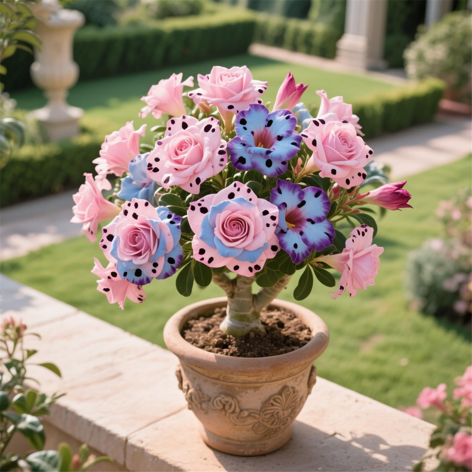 Desert Rose Bulbs UK/Perennial,Desert Rose Plant Bulbs,Adenium obesum Plant,Mix,Excellent Display-2bulbs-A