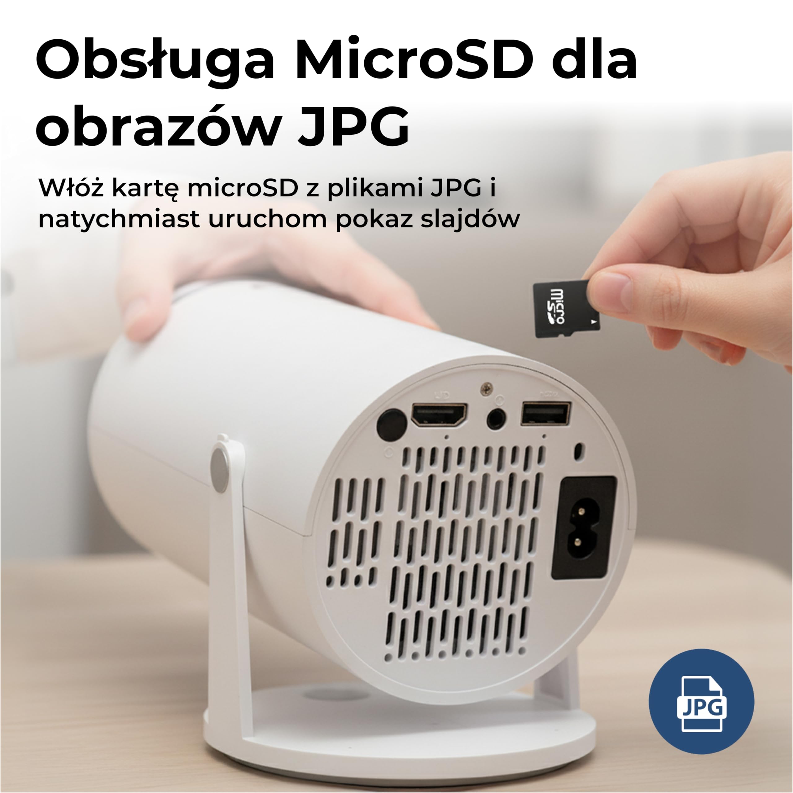 Mini projektor LED Full HD 4K – Bluetooth HDMI USB przenośny projektor do kina domowego, gamingowego telefonu komórkowego – Denver PR-2500 projektor wideo z głośnikiem | Kino domowe obracane o 180°, HDMI i USB-C, przenośne do salonu i sypialni, do 170 cal