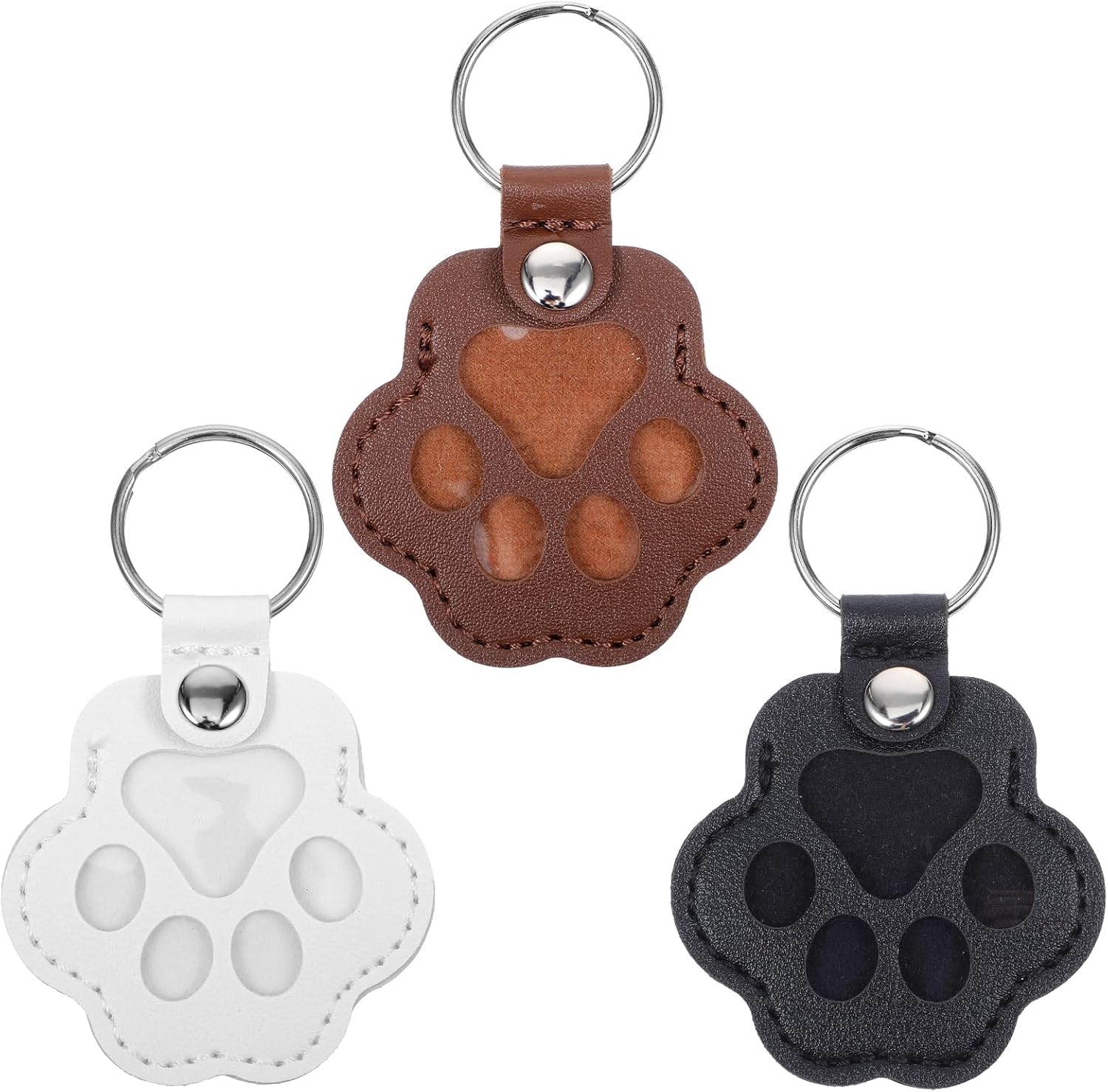 Hecila 3PCS Pet Hair Storage Keychain Cat Dog Hair Storage Keychain