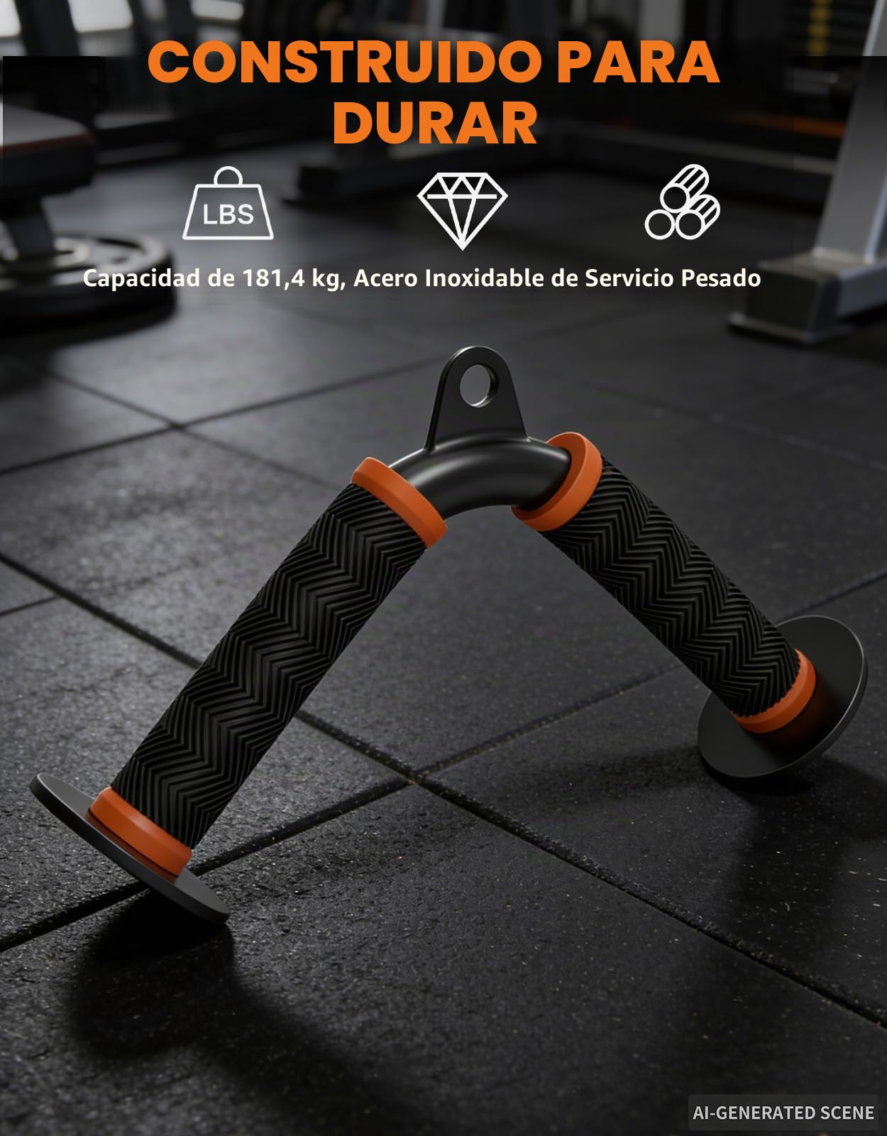 Fitarc - Juego de accesorios para máquina de cable para gimnasio en casa, accesorios para jalar o tiro lateral y tríceps con mango en D, barra en V, cuerda de tríceps, barra recta, mangos de estribo