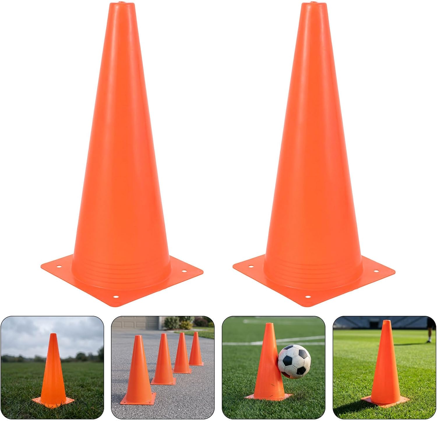 10pcs Orange Ldpe Soccer Training Marker Cones, 12 Inch Field Drills | Stable Design, Pressure Resistant Build, Outdoor Use, for Agility Routines