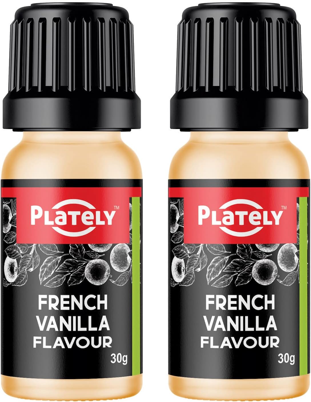 Plately - Combo of 2 - French Vanilla + French Vanilla Food Flavour Essence for Baking Cakes, Cookies, Chocolates, Ice Creams, Desserts, 30g