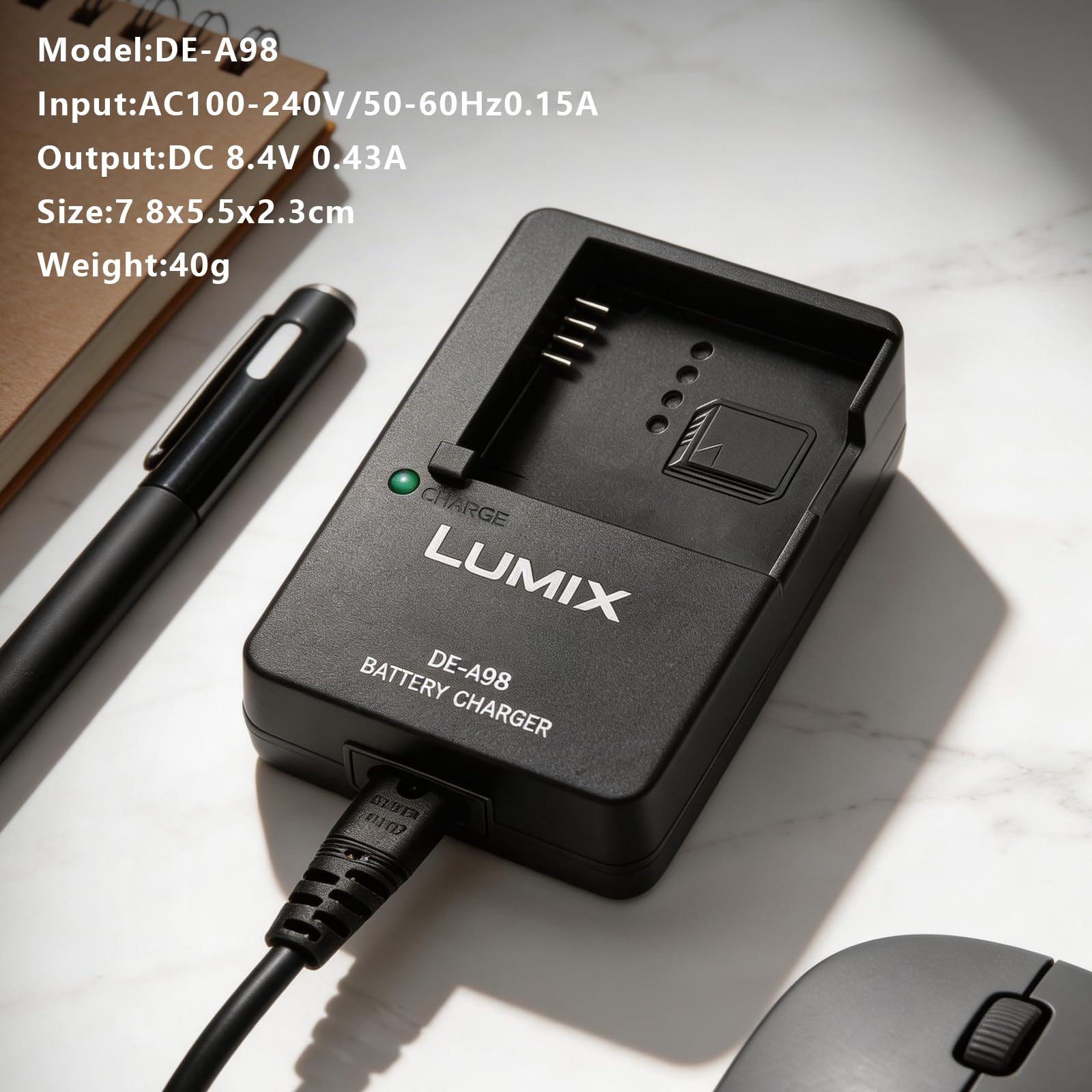 Amazon.com: DE-A98 充電器相容於Panasonic 相機LUMIX A98B A98C DE