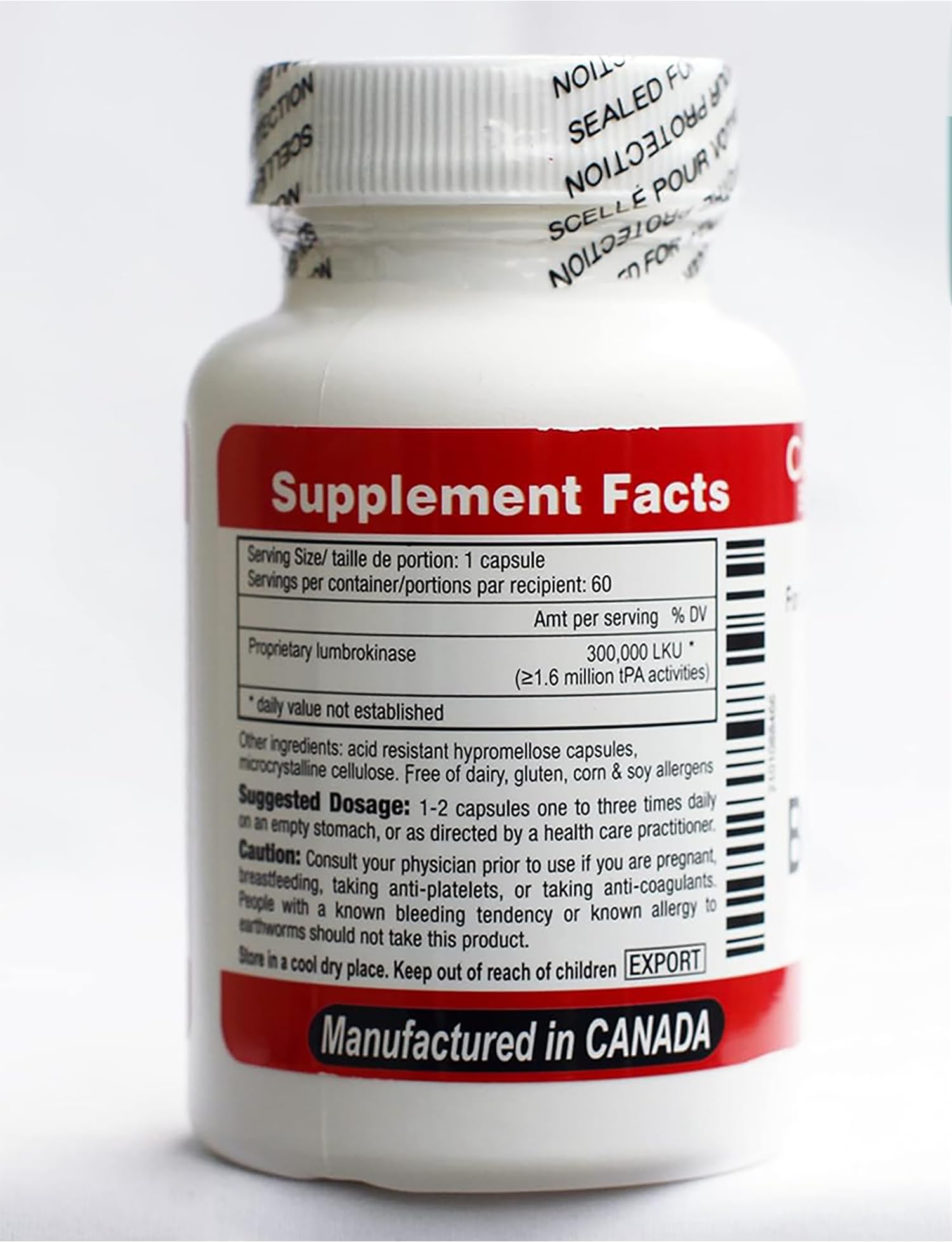 Canada RNA Boluoke(Lumbrokinase) for Circulatory Health 60 Capsules — Amazon image 3