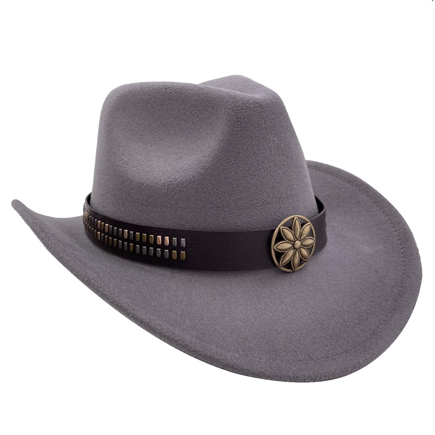 Sandy Ting Men Womens Felt Hat Wide Brim Western Outback Style Cowboy Hat