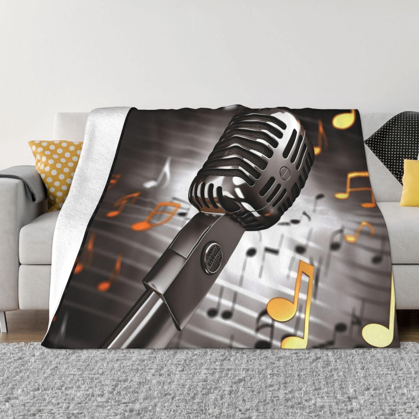 Couverture en molleton musique pour canapé en flanelle légère