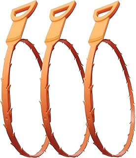 Unclogging Snake Tool 25 Inch, Hair Clog Remover for Sink Shower Kitchen (3-Pack)